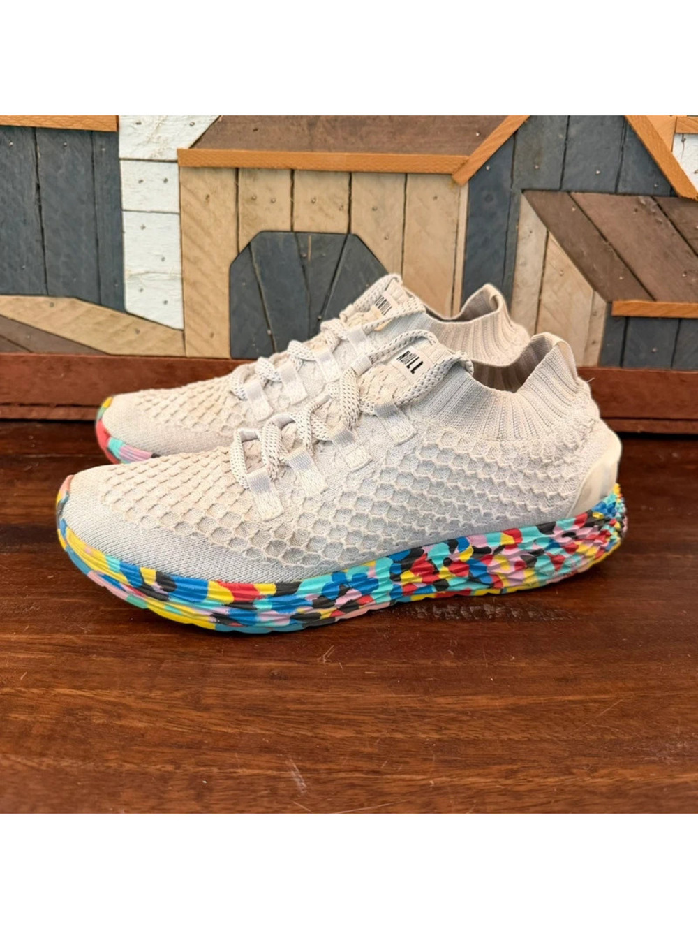 Nobull Allday Knit Runner White Wild Multicolor Sneakers Women's 9 / Men's 7.5